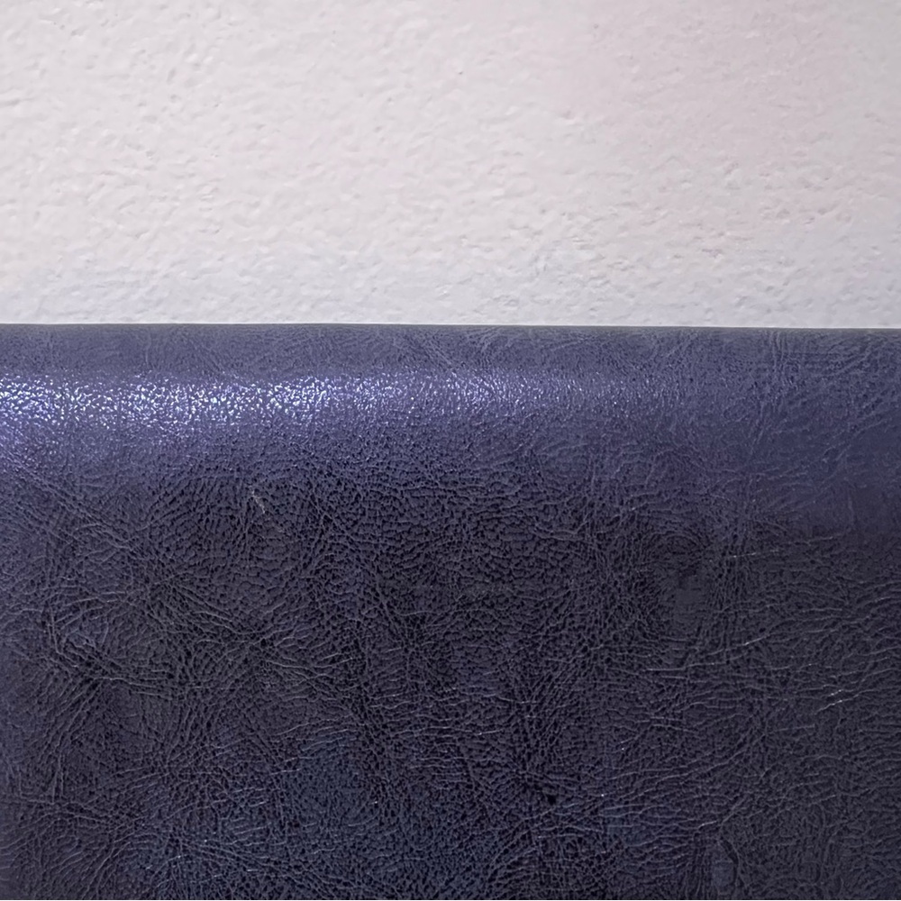 Donald J. Pliner Elegant Navy Blue Leather Beaded Clutch - Picture 4 of 7